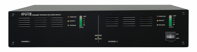 APart PA2240BP 2.0 Wired Black audio amplifier
