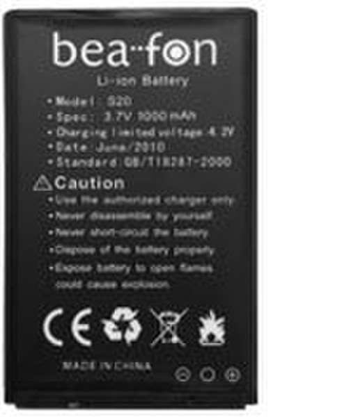 Beafon S10 Battery Литий-ионная (Li-Ion) 1000мА·ч 3.7В