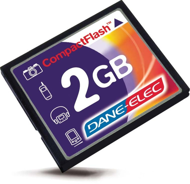 Dane-Elec CompactFlash Card 2GB, 5pk 2GB CompactFlash memory card