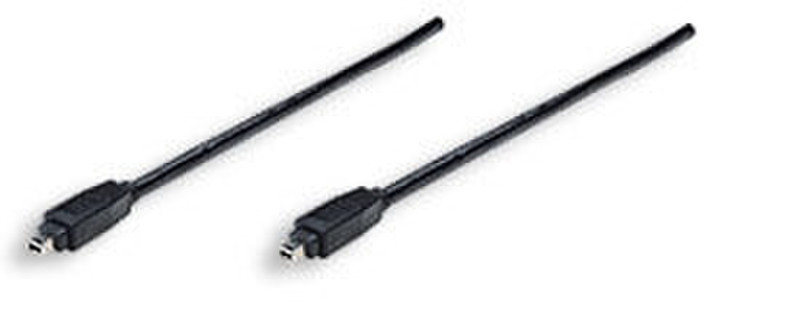 Manhattan IEEE 1394, 1.8m 1.8m 4-p 4-p Black firewire cable