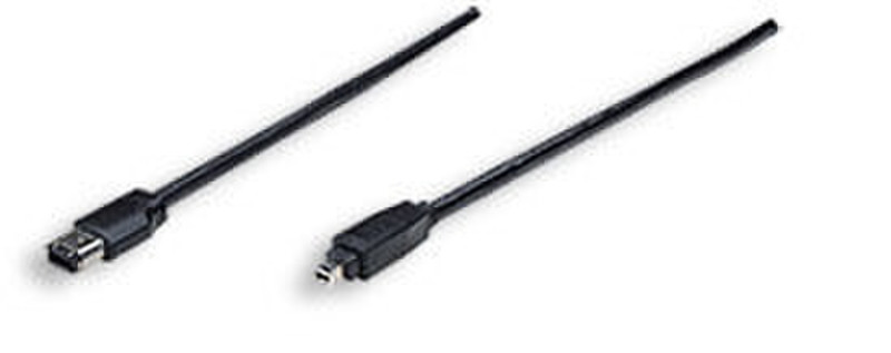 Manhattan IEEE 1394, 3m, 6/4pin 3m 6-p 4-p Black firewire cable