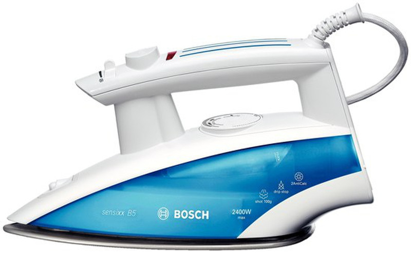 Bosch TDA6611 Dry & Steam iron Palladium soleplate 2400Вт Синий, Белый утюг