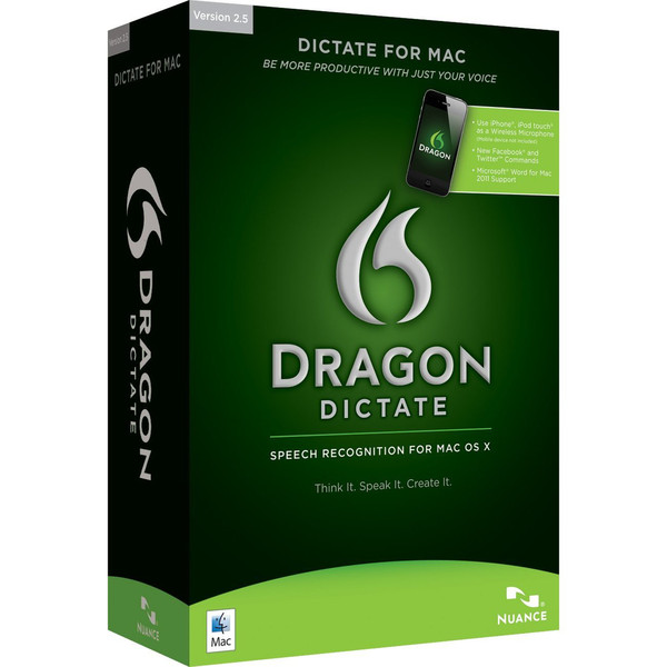 Nuance Dragon Dictate 2.5, Edu, Mac, ITA