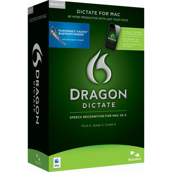 Nuance Dragon Dictate Wireless 2.5, Edu, Mac, ITA