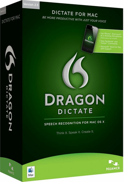 Nuance Dragon Dictate 2.5, UPG, ITA, Mac