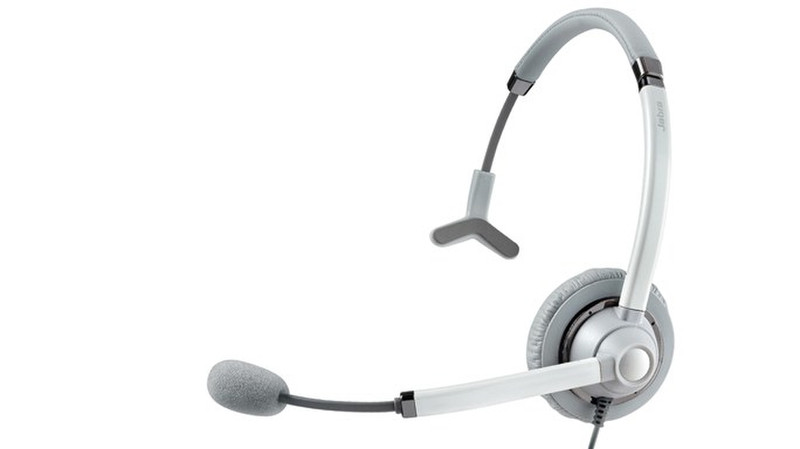 Jabra UC Voice 750 MS mono USB Monophon Kopfband Grau, Weiß Headset