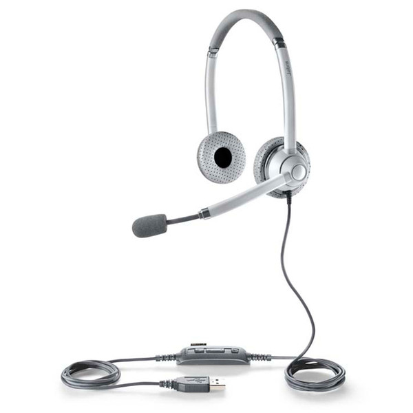 Jabra UC Voice 750 MS Duo Light USB Binaural Head-band Silver headset