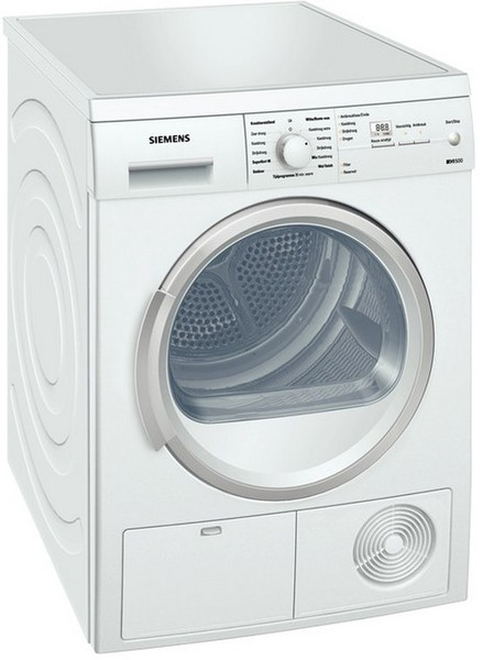 Siemens WT46E3F4NL Freistehend Frontlader 7kg B Silber, Weiß Wäschetrockner