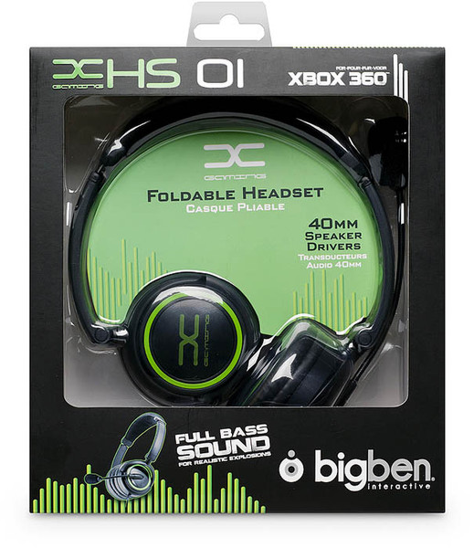Bigben Interactive XHS 01 3,5 мм Стереофонический Оголовье Черный гарнитура