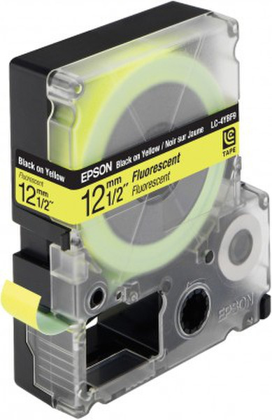 Epson Label Cartridge Fluorescent LC-4YBF9 Black/Yellow 12mm (9m)