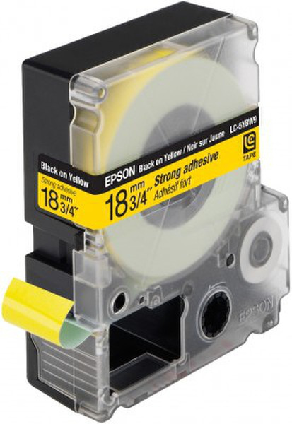 Epson Label Cartridge Strong Adhesive LC-5YBW9 Black/Yellow 18mm (9m)