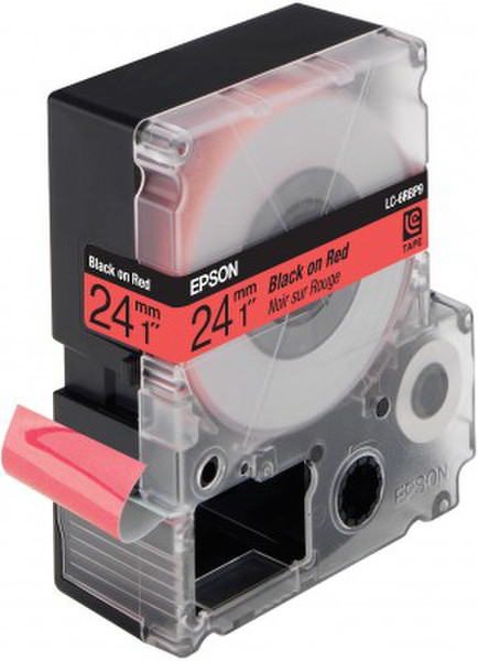 Epson Label Cartridge Pastel LC-6RBP9 Black/Red 24mm (9m) label-making tape