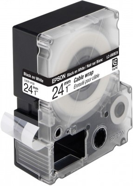 Epson Etikettenkassette Band für Kabelkennzeichnung – LC6WBC9 Cable wrap Blk/Wht 24/9