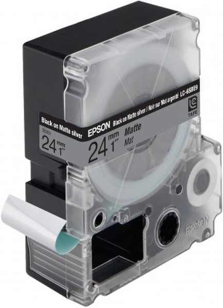 Epson Label Cartridge Matte LC-6SBE9 Black/Matt Silver 24mm (9m)