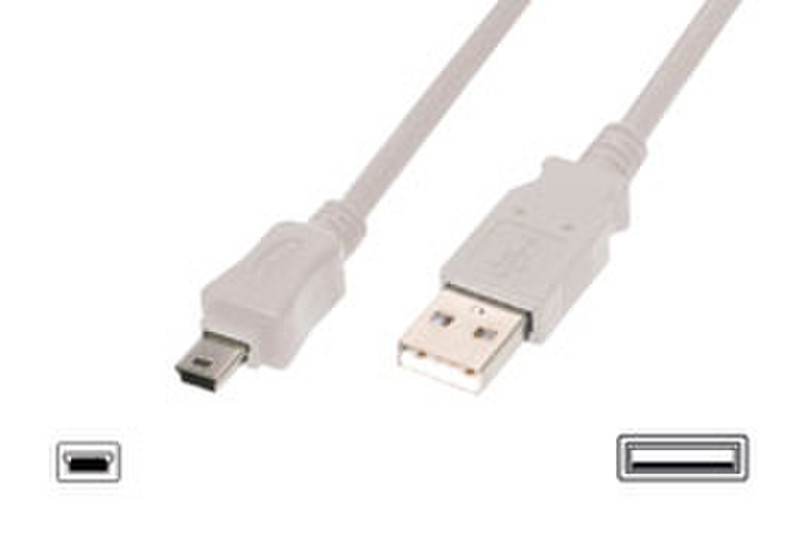 Cable Company USB connection cable 2m USB A Mini-USB B Beige USB cable