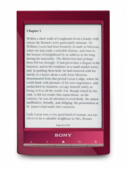 Sony PRS-T1 6" Сенсорный экран 2ГБ Wi-Fi Красный электронная книга