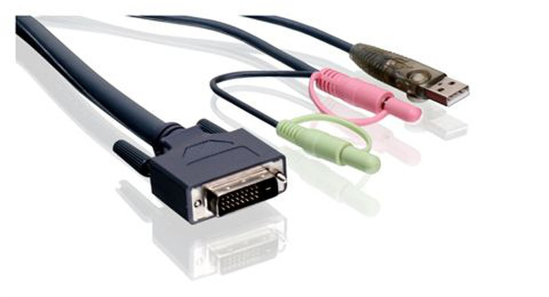 iogear G2L7D02UDTAA 2м Черный кабель клавиатуры / видео / мыши