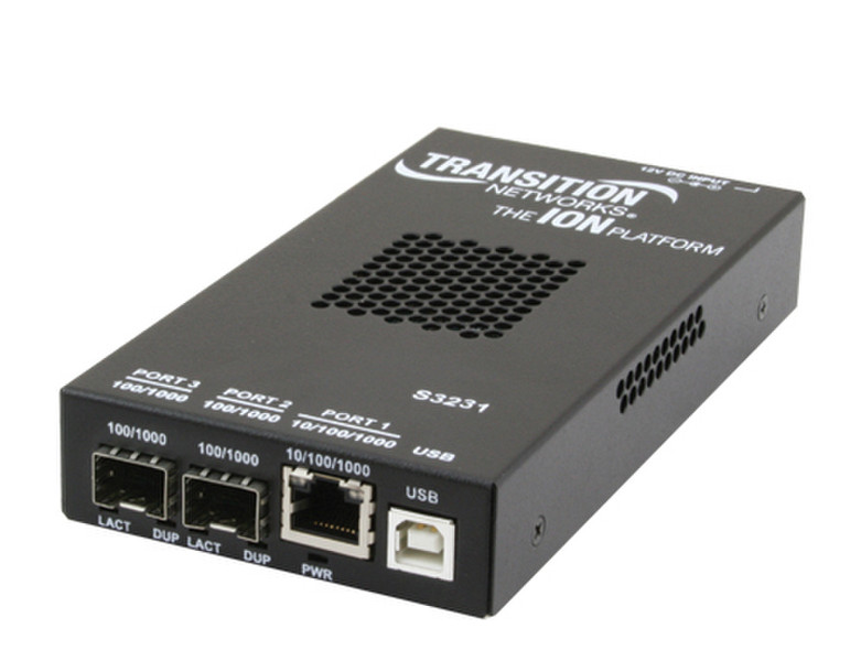 Transition Networks S3231-1040 1000Mbit/s Black network media converter