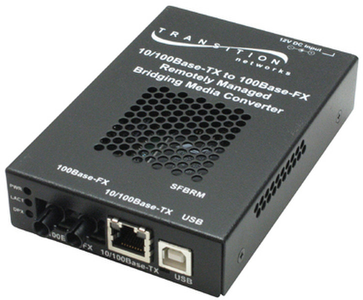 Transition Networks SFBRM1014-180 100Mbit/s 1310nm Single-mode Black network media converter