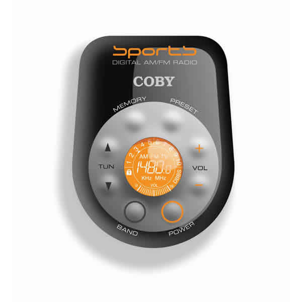 Coby CX-96 All Weather Sport AM/FM Digital Radio Tuner Uhr Schwarz Radio