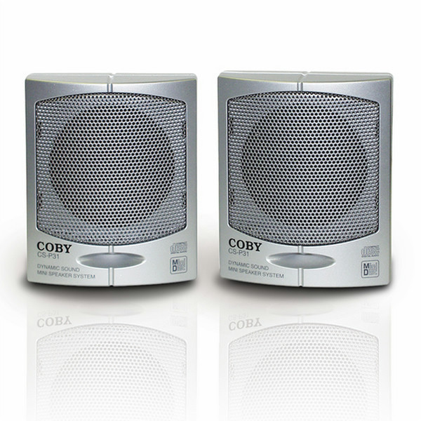 Coby Personal Mini Stereo Speaker System Cеребряный акустика