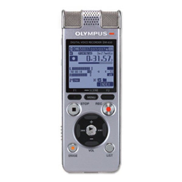 Olympus DM-650 Internal memory & flash card Cеребряный диктофон