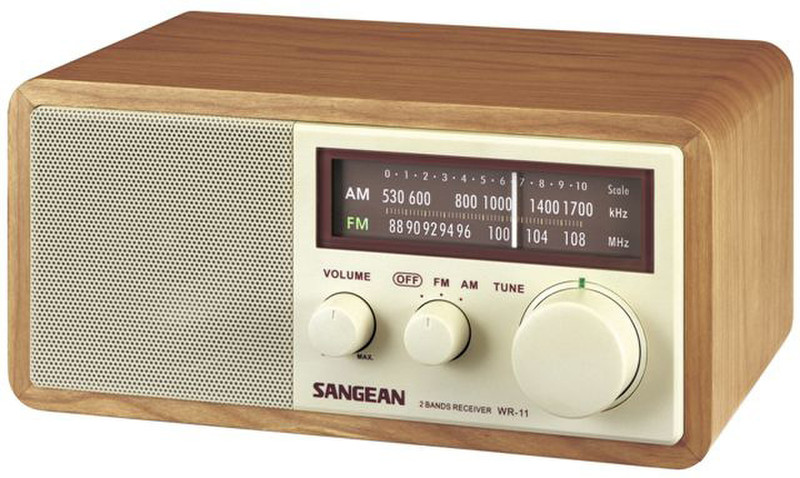 Sangean WR-11 Uhr Analog Walnuss Radio