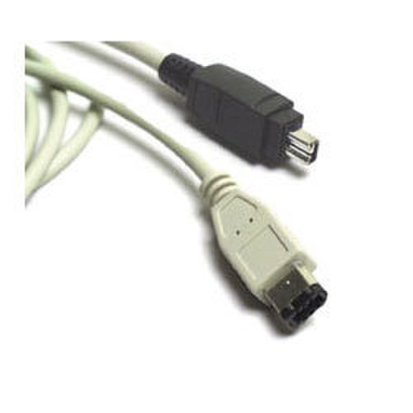 Matsuyama IEEE-1394 4P-6P, 2m 2m 4-p 6-p Beige firewire cable