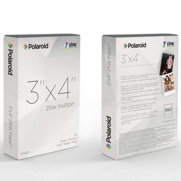 Polaroid Z3X430 3"x4" 30-Pack Weiß Fotopapier