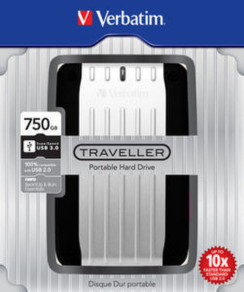 Verbatim Traveller USB3.0 USB Type-A 3.0 (3.1 Gen 1) 750GB Black,Silver