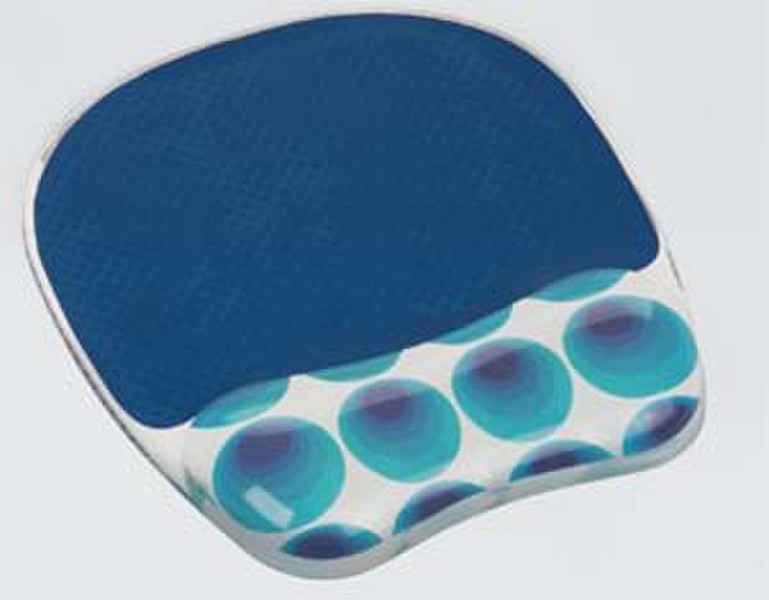 Fellowes Geometrix Gel Mousepad/Wrist Rest- Blue Circles Синий, Серый коврик для мышки