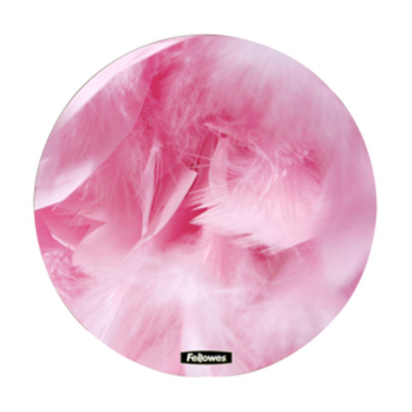 Fellowes Round Brite Mat Pink Feathers Розовый