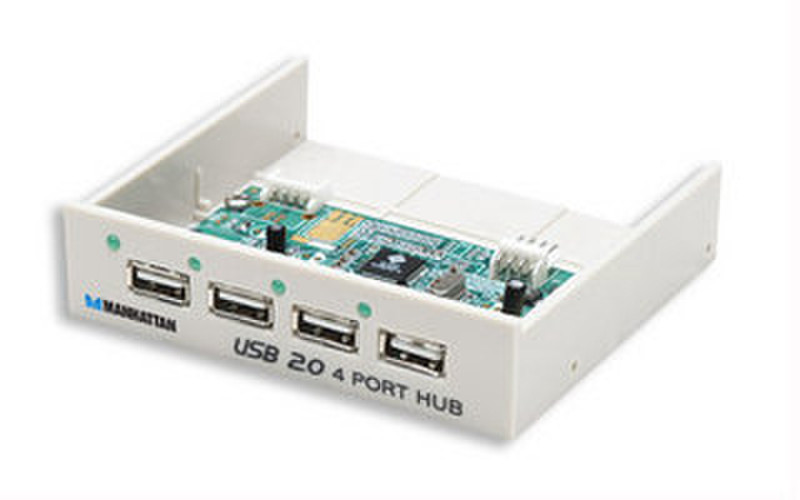 Manhattan USB 2.0 Hub 480Mbit/s Weiß