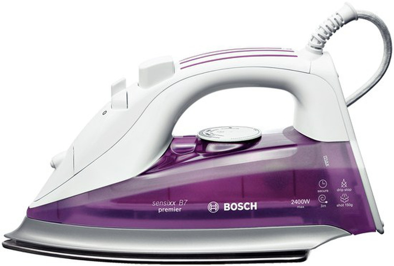 Bosch TDA7630GB Steam iron Palladium soleplate 2400Вт Пурпурный, Белый утюг