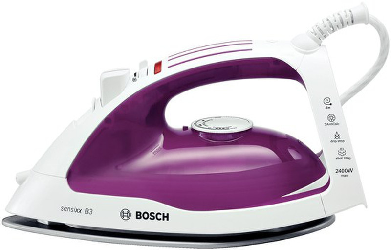 Bosch TDA4632GB Steam iron Palladium soleplate 2400Вт Фиолетовый, Белый утюг