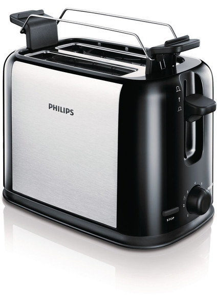 Philips Daily Collection HD2587/29 1ломтик(а) 950Вт Черный, Cеребряный тостер