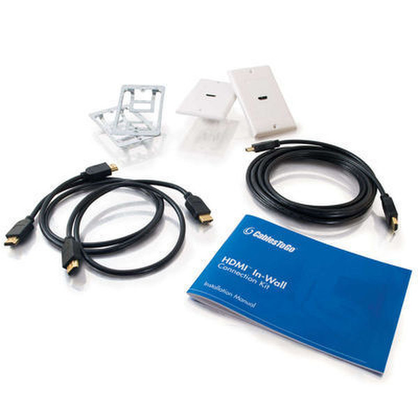 C2G Single Device HDMI High Speed In-Wall Connection Kit Weiß, Schwarz Tastatur/Video/Maus (KVM)-Kabel