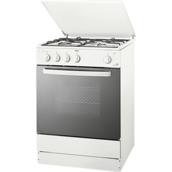 Zanussi ZCG661GW Gas, electric induction White cooker