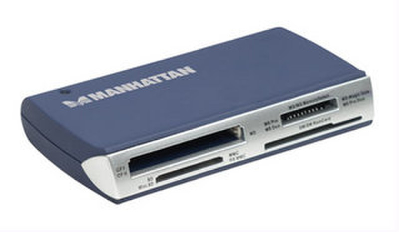 Manhattan 175883 USB 2.0 Синий устройство для чтения карт флэш-памяти