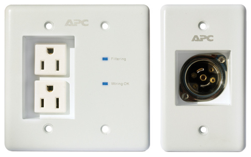 APC INWALLKIT-WHT 2розетка(и) 120В 3м Белый сетевой фильтр