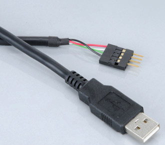 Akasa 0.4m USB (A) USB 4-pin Black