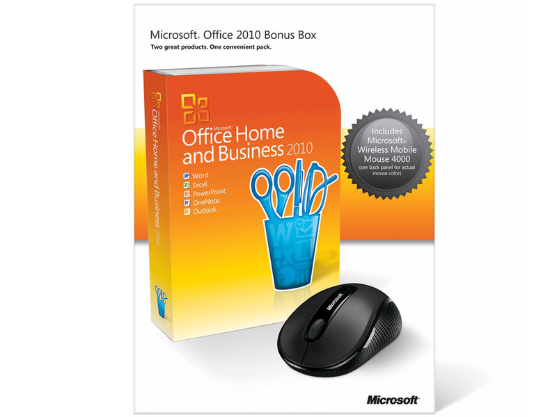 Microsoft Office Home and Business 2010 + MS Wireless Mobile Mouse 4000