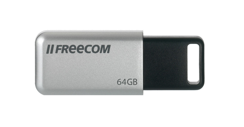 Freecom DataBar 64GB 64ГБ USB 2.0 Черный, Cеребряный USB флеш накопитель