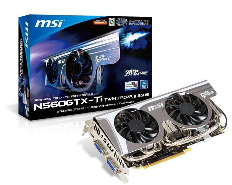 MSI N560GTX-TI TWIN FROZR II 2GD5 GeForce GTX 560 Ti 2GB GDDR5 graphics card