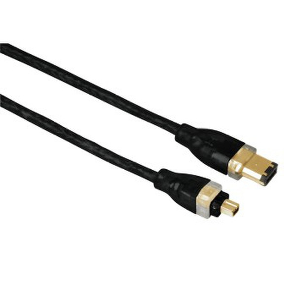 Hama 75045031 2m 4-p 6-p Black firewire cable
