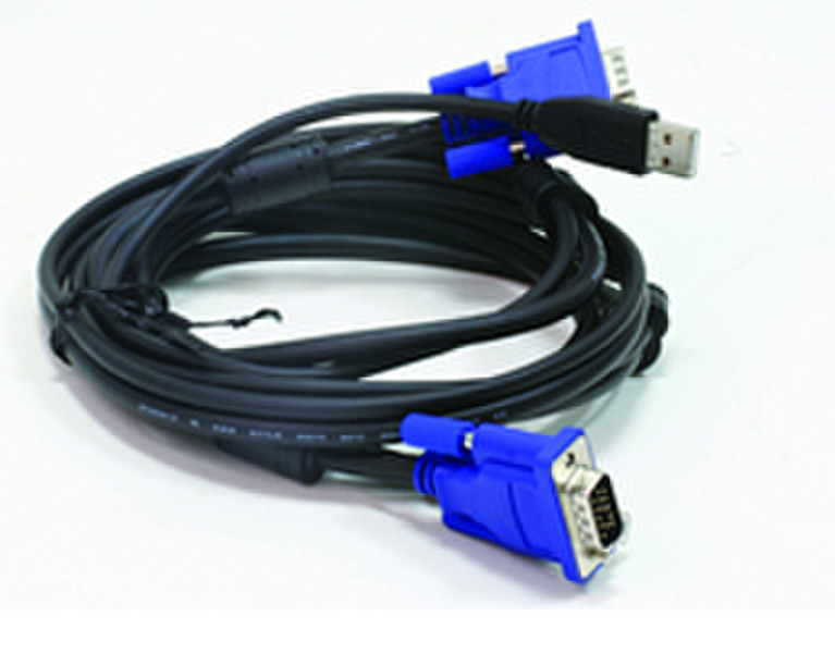 D-Link 4.5m USB/VGA 4.5m Schwarz Tastatur/Video/Maus (KVM)-Kabel