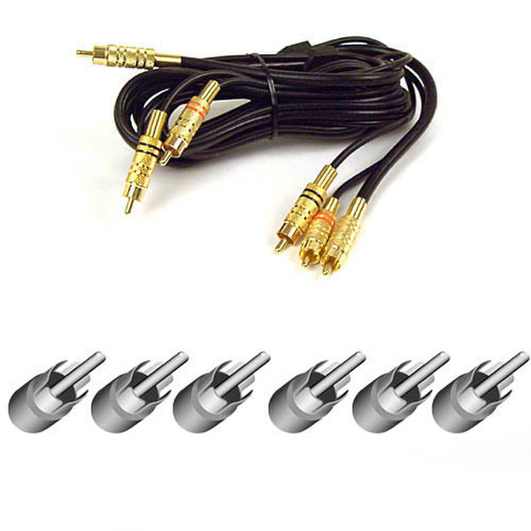 Belkin Audio/Video Cable - 6ft 1.83м RCA RCA Черный компонентный (YPbPr) видео кабель