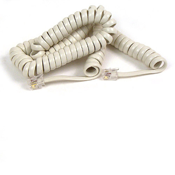 Belkin Coiled Telephone Handset Cord, 25 feet (7.6m), Ivory 7.6m Yellow telephony cable