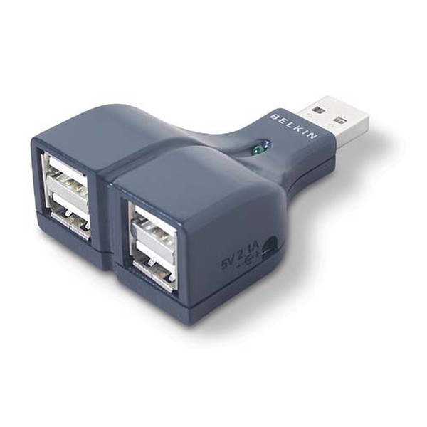 Belkin USB 2.0 4-Port Thumb Hub 480Mbit/s Schnittstellenhub