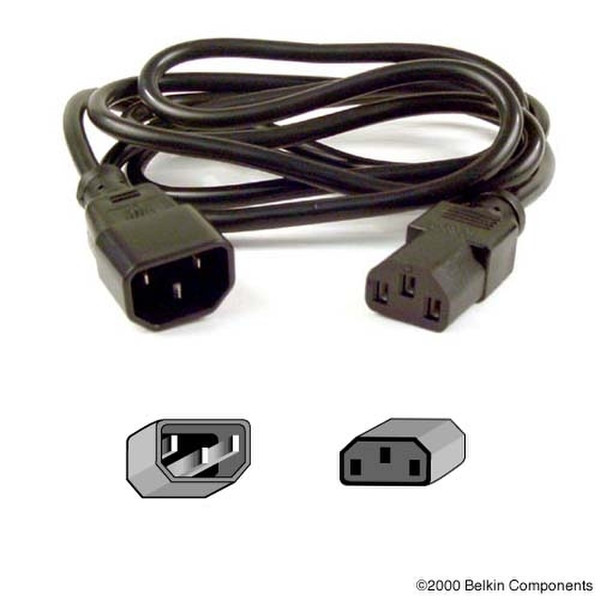 Belkin PRO Series Computer-Style AC Power Extension Cable 0.9m Black power cable